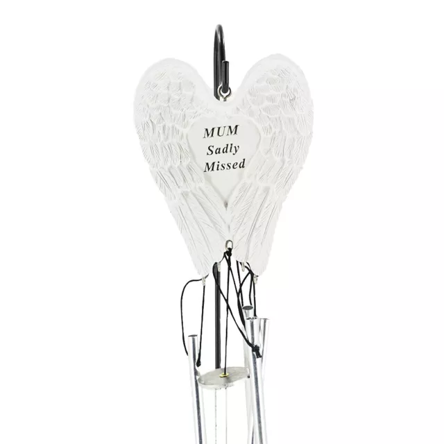 Mum Sadly Missed Guardian Angel Wings Graveside Memorial Wind Chime