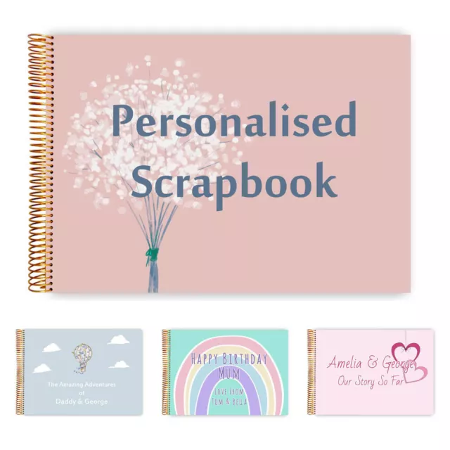 Personalised Scrapbook: Various Designs in A4 and A5 with up to 150 pages