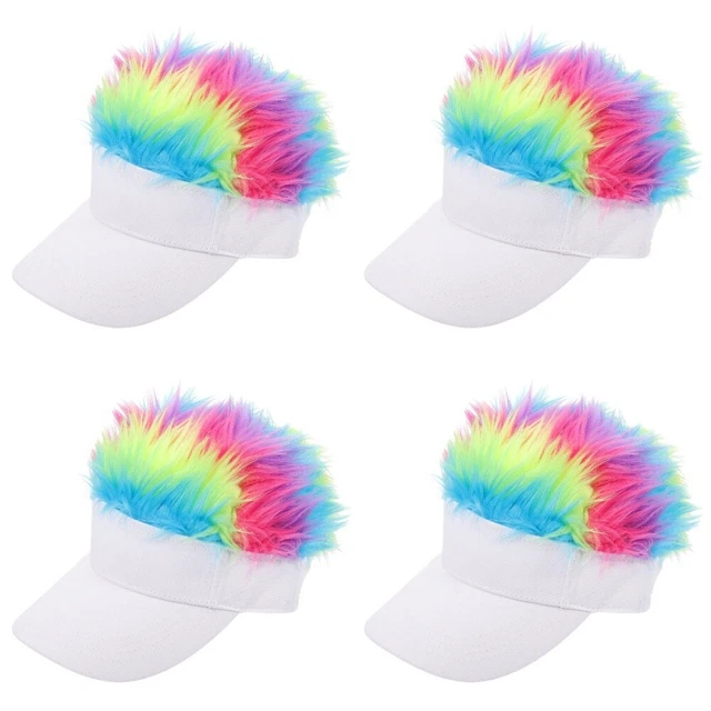 4 Pieces funny baseball cap Casquettes De Baseball Pour Hommes Perruques Colorée