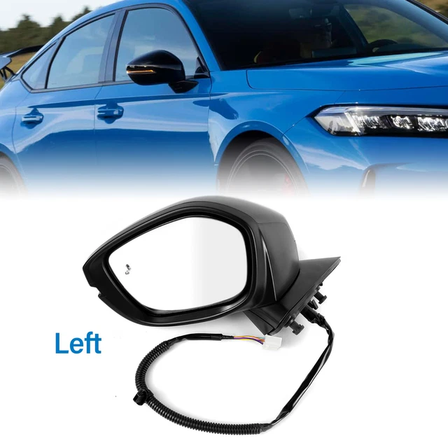 For 2022 Honda Civic 8 Pins Driver Left Side Mirror Blind Spot Heated Black