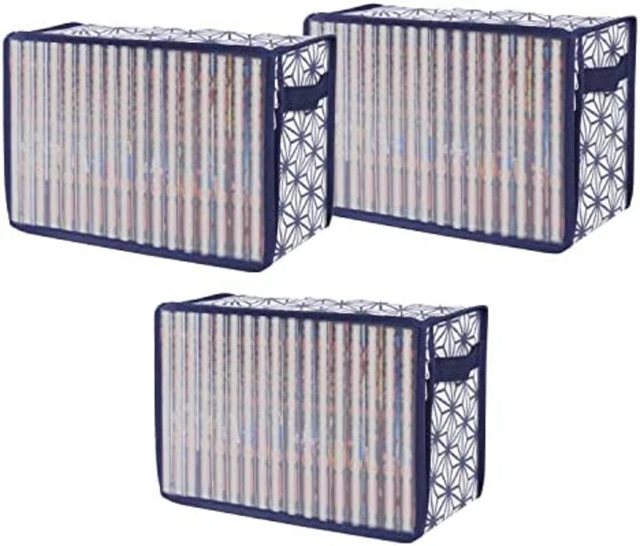 Comic Book Storage Boxes 3 SET!  ASANOHA Zipper w/ Transparent  Foldable F/S NEW