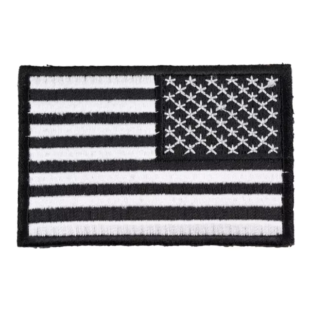 American Flag Black & White Patch