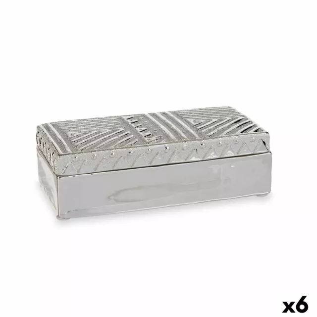 Boîte à bijoux Argenté Céramique 10,2 x 6,3 x 20,5 cm [6 Unités]