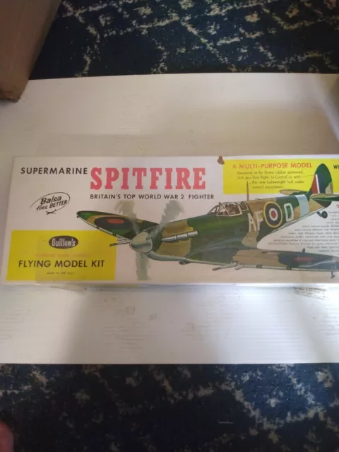 VINTAGE 1960S GUILLOWS Supermarine Spitfire Model Kit #403 New Open Box ...