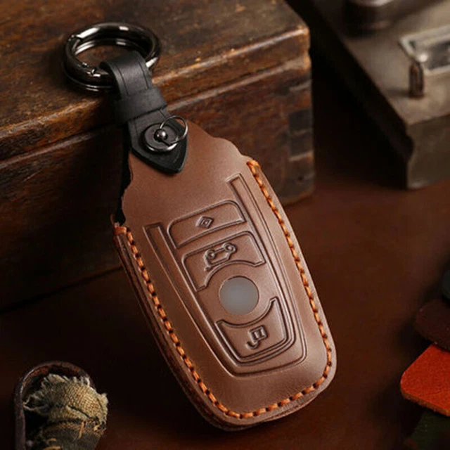 4 BTNS Leather Car Key Cover Shell Holder For BMW 1 3 5 Series X1 X2 X3 X4 X5 X6