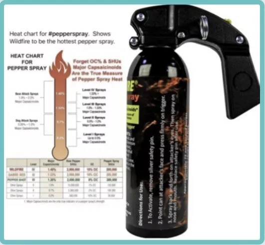 USA Wildfire Pepper Spray 1. 4 16 oz FOGGER Home POLICE PISTOL GRIP Defense 1LB