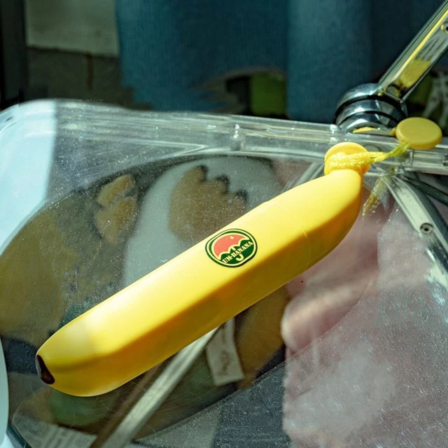 Carino Mini Sole Impermeabile Doppio Ombrellone Pieghevole Ingranaggio Pioggia Ombrello Forma Banana