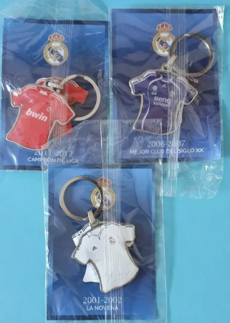 3 LLAVEROS  De Colección ORIGINALES  Del Club De Fútbol "REAL MADRID" SIN ABRIR