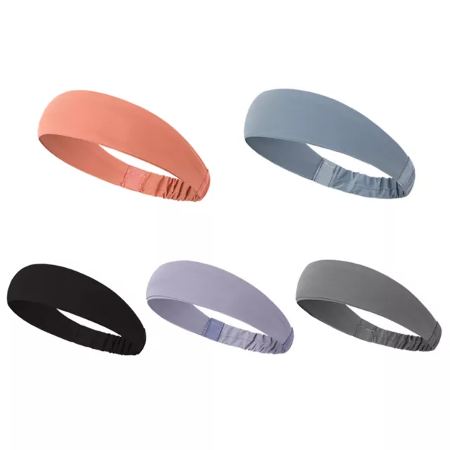 5pcs Women Sweat Absorbing Sports Headband Athletic Non Slip Exercise Elastic