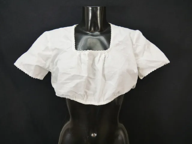 Camicia Dirndl taglia 42 bianca camicetta per cotone Dirndl con pizzo B10076
