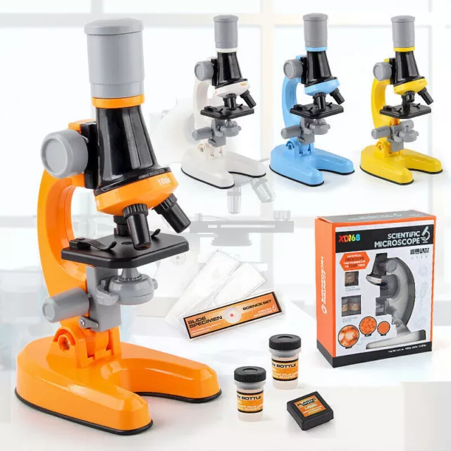 1200xZoom Monokular Mikroskop Kinder Set mit LED Für Lernspiel Wissen Geschenk *