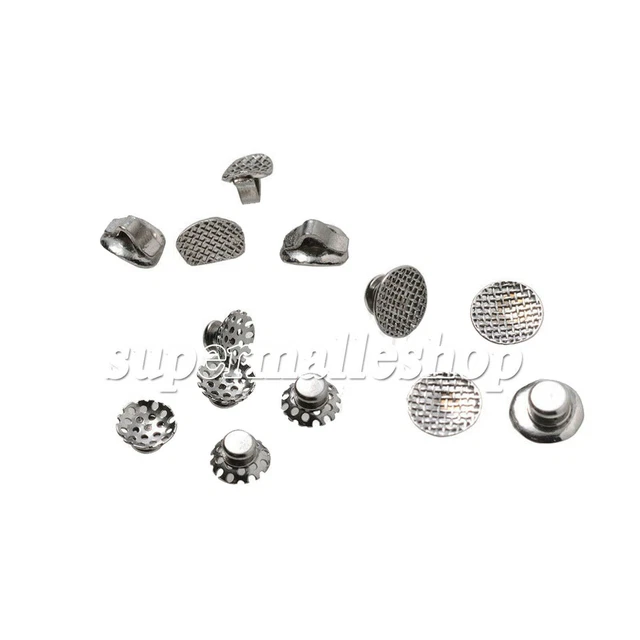 Dental Orthodontic Lingual Buttons Bondable Mesh Base Eyelet Perforated 10pc/bag