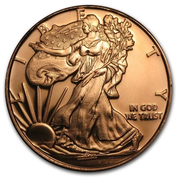 Walking Liberty - 1oz. Pure Copper Bullion Round!!