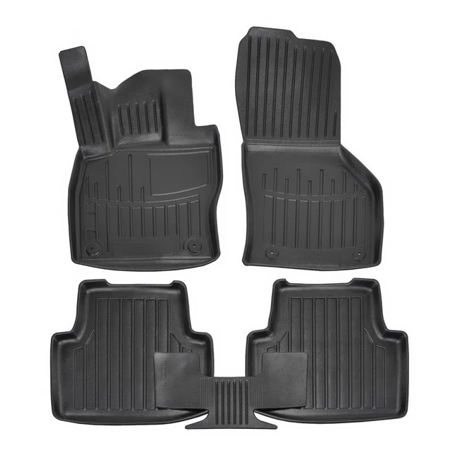 Tapis De Sol Caoutchouc 3D ELMASLINE Pour VW Scirocco (2008-2017) - Kit 4 Pièces Noir