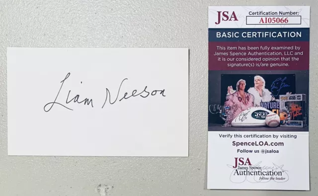 Liam Neeson Signed Autographed 3x5 Card JSA Certified Schindler’s List Star Wars