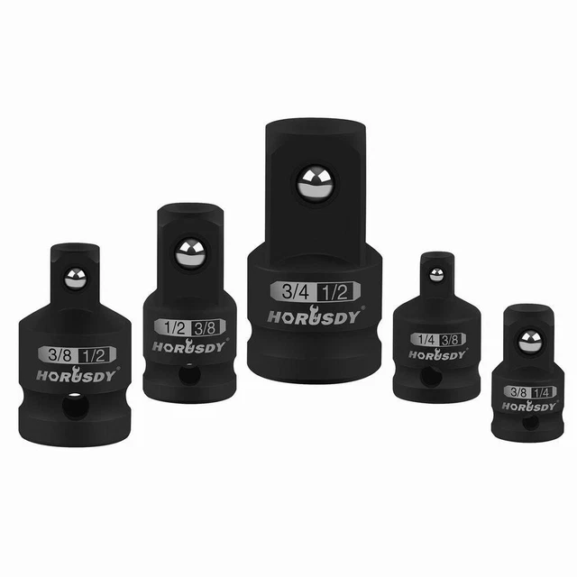 HORUSDY 5PC Impact Socket Adapter Reducer Set 1/4" 3/8" 1/2" 3/4" Drive Up/Down