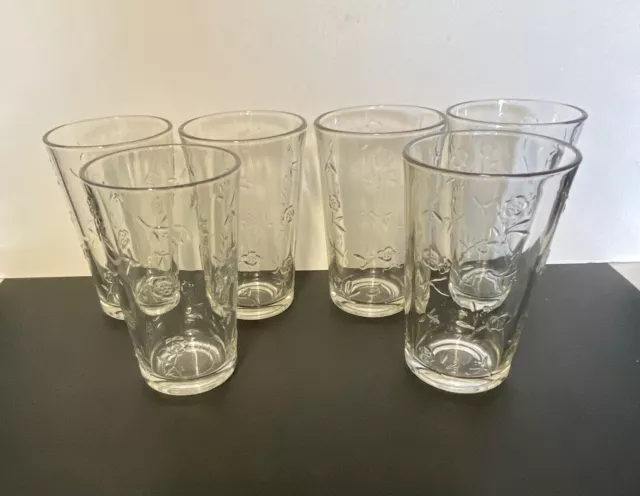 (8) Anchor Hocking Rio 16 Oz Tumblers Set Clear Square Base Drinking  Glasses Lot