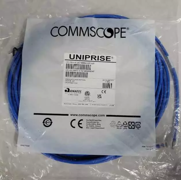 LOT 28x New Commscope Uniprise Cat 6 U/UTP Patch Cord RJ45 4-Pair UNC6-BL-25F 25