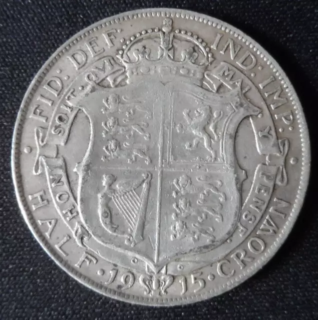 1915 George V Half-Crown 0.925 Silver Good Grade Coin
