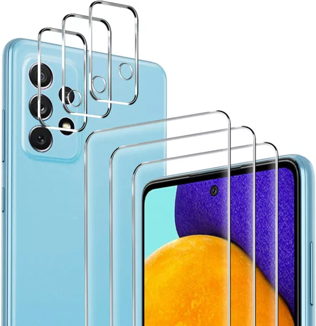 3X Schutzglas ( Display + Kamera ) für Samsung Galaxy A52 Schutz Panzerfolie 9H