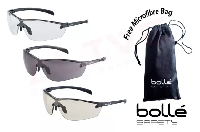 BOLLE SILIUM+ SAFETY GLASSES Bolle Anti-scratch Anti-fog Platinum Coating Lens