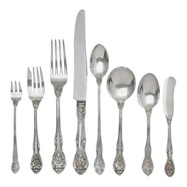 1930s Gorham King Edward Sterling Silver Flatware Set for Twelve- 103 Pieces