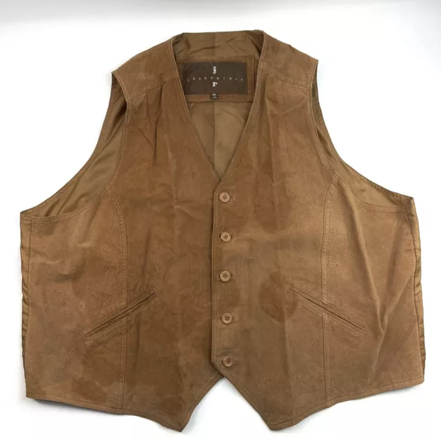 Joshua Ross Cowboy Western Leather Button Up Formal Vest Men’s Big Size 4XL
