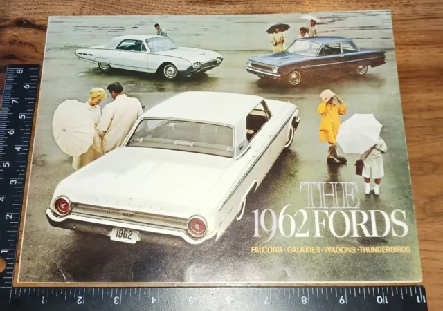 1962 the fords,falcons,galaxies,wagons,thunderbird,pamphlet,dealership,used