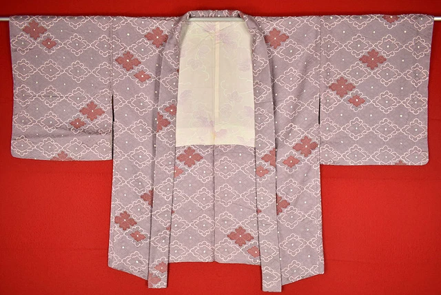 Vintage Japanese Kimono Silk Antique BORO HAORI Kusakizome Dyed/B819/585