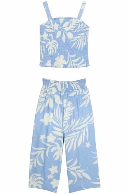 Girls Nutmeg Summer Outfit Floral Trousers Top 2 Piece Co-ord Matching Set 3-14