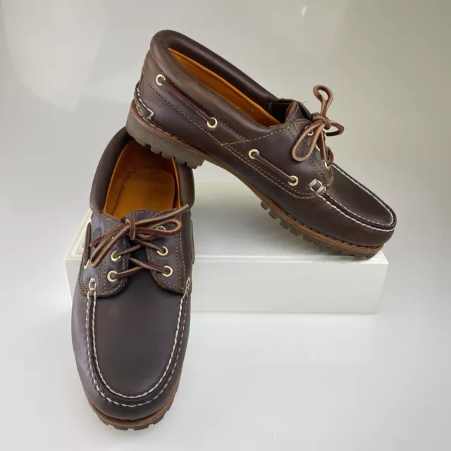 Timberland Heritage Noreen 3 Eye Leather Lug Sole Boat Shoes Womens 51304 9.5 M