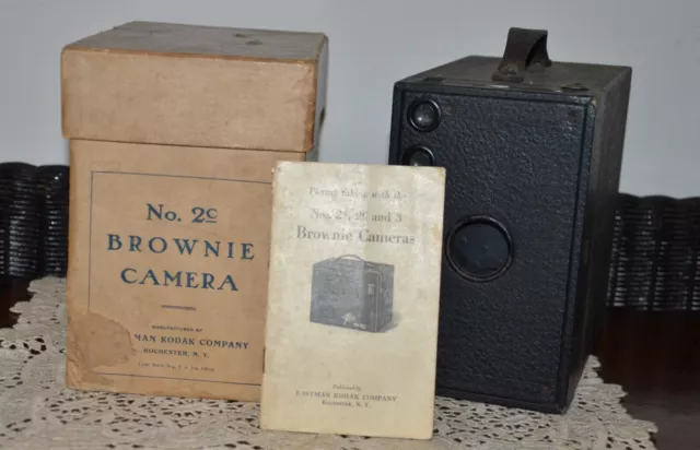 Kodak Brownie No. 2-C Box Camera Manual and partial box