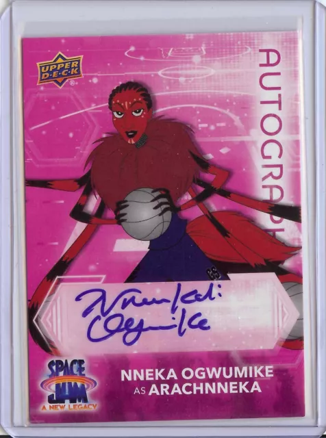 Space Jam A New Legacy Nneka Ogwumike Arachnneka Pink Autograph Card #PS-OG2 UD