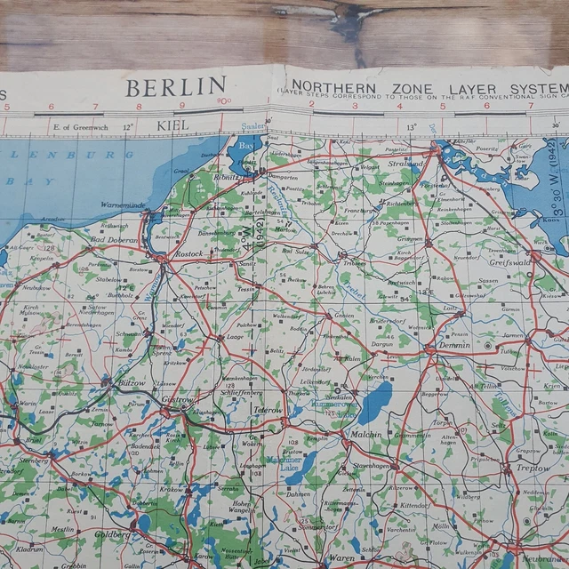WW2 RAF BOMBING Map Of Berlin 1943 Rare,Air Ministry Lancaster Bomber ...