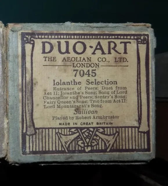 2 Duo-Art Piano Pianola Rolls by Gilbert & Sullivan and Franck