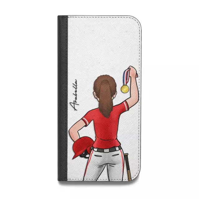 Sports Girl Personalised Vegan Leather Flip Samsung Case Cover for Samsung S23 S