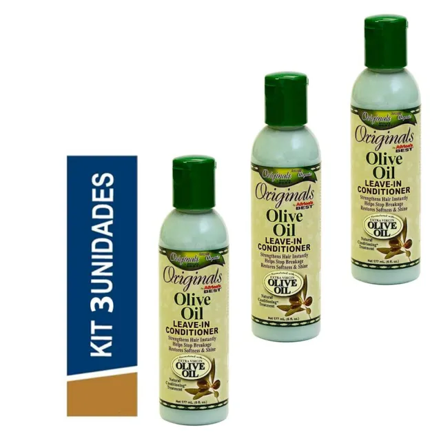 Africas Best Conditioner Originals Olive Oil Leave-In 6 Ounce (177ml) (3 Pack)