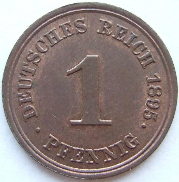 Moneta Reich Tedesco Impero Tedesco 1 Pfennig 1895 E IN Brillant uncirculated