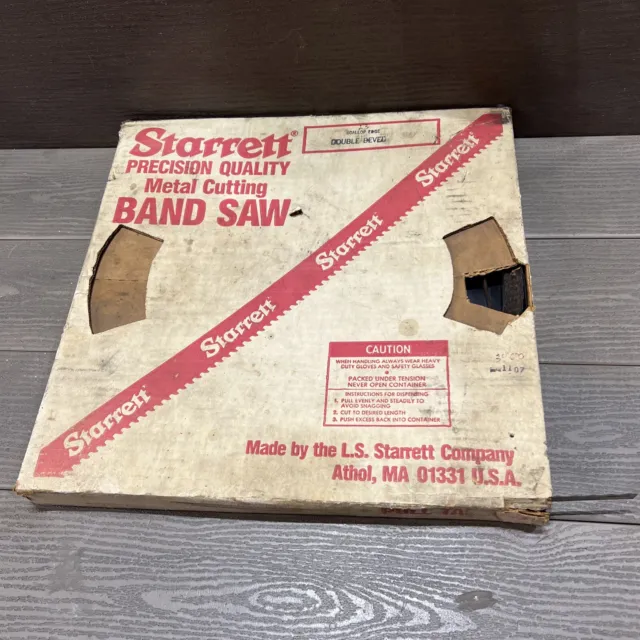 Starrett 80Ft +- Coil Meat Band Knife Blade DBL Bevel Scallop 3/4” x 0.032”