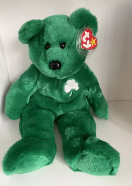 Ty Beanie Buddy: Erin The Beanie Baby - Large Irish Bear 1998 Protective Tag