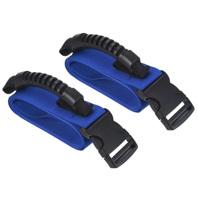 Carrying Strap with Handle, 2 Pack Adjustable Nylon Belt for Moving Boxes, Blue