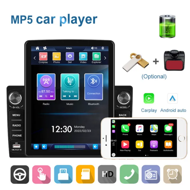 2Din GPS Navi 9.5" Player WiFi For Android Car FM Radio Stereo Android 9.1 NEW