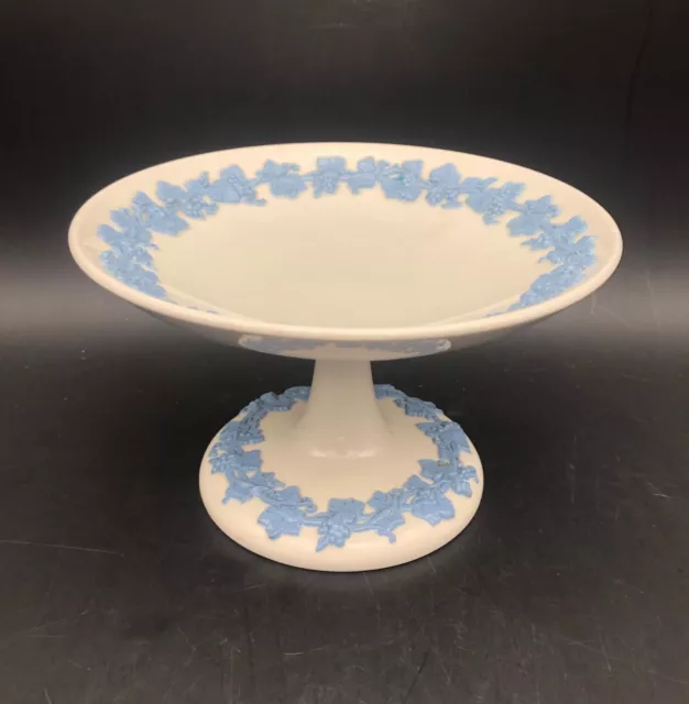 Wedgwood Queensware 6 1/4" Compote Lavender (Light Blue) on Cream