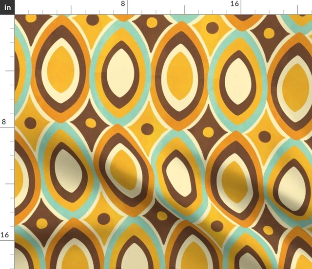 Groovy 70S Abstract Shapes Vintage Retro Spoonflower Fabric by the Yard