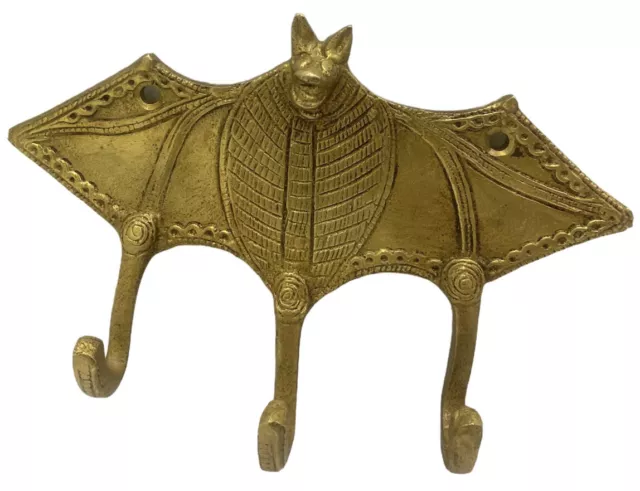 Brass Large Golden Bat Hook Hooks Coat Hanger Key holder Gift Collectible Towel