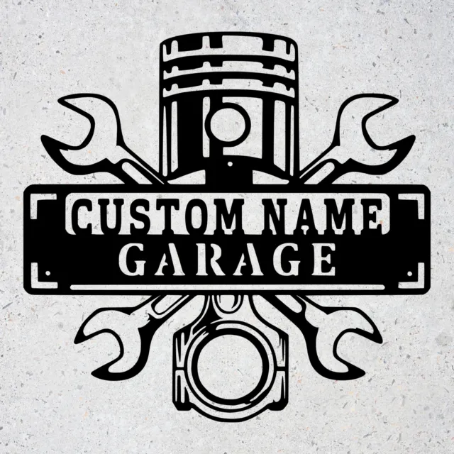 Custom Garage Metal Wall Art Sign Personalized Workshop Mechanic Repair Signs