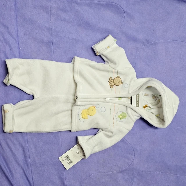 Vintage Carters Newborn Baby Clothes Bear Frog Duck Bubbles Set Outfit NB NEW