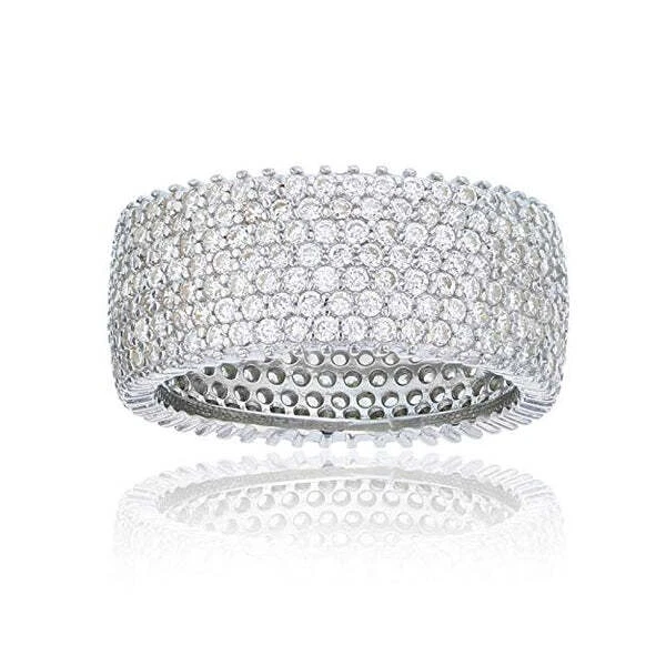 Diamond2Deal 10mm Half Round Wedding Band Ring - 925 Sterling Silver For Women - View #8