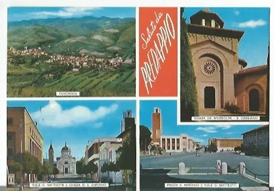 Cartolina-Saluti Da Predappio-Panorama-Tomba Dei Mussolini-Nuova Non Viaggiata