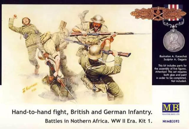 MB MasterBox - Hand-to-Hand fight British German Infantry - 1:35 Modell-Bausatz